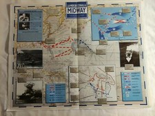 N15 Affiche carte des opérations Midway juin 1942  IJN Kaga ,Douglas SBD-3 