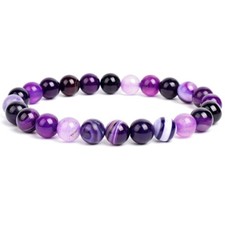 Bracelet Agate Rayée Violette
