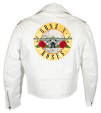 Veste en cuir blanc Guns N