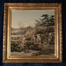 Techniques Mixtes peinture sur Tissus Japon Fin XIXe début XXe Siècle Asie