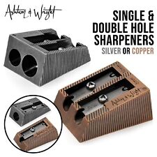 Aw Métal Crayon Taille-Crayons - Simple / Double Trou - Argent / Cuivre - Paquet
