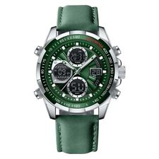 Montre Homme - Foxbox FB0080 Quartz Acier - Couleur Argent & Vert Sport Moderne