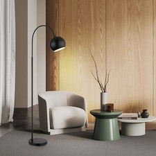 Lampadaire Arc Lampe Sur Pied Lampe De Couloir Réglable Noir 1 Flamme