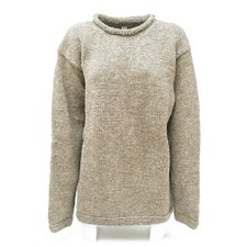 Pull Laine Beige Crème Homme Laine de Mouton (M, L, XL) Nature Népal Cadeau