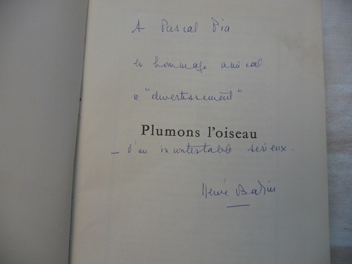 Hervé bazin dédicace - hervé, ds