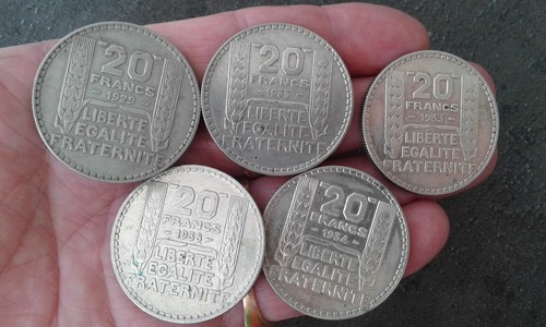 Lot pieces de 20 f - de,