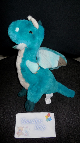 Doudou peluche dragon - doudou, vert