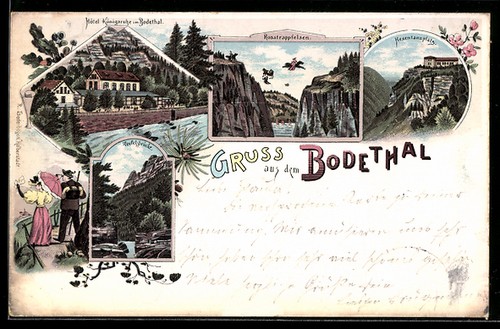 Lithographie thale pont du - thale,,