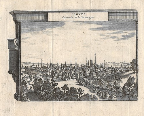 Gravure xviiie troyes capitale - gravure,