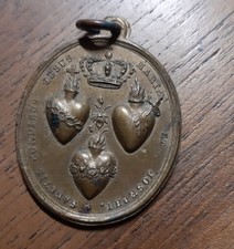 Saint Bruno / Trois Saints Cœurs Jésus Marie Joseph – Bronze XIXe siècle – 14 g