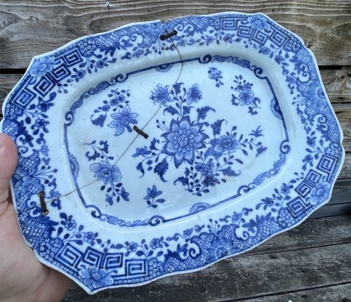 Plat blanc bleu époque - blanc,