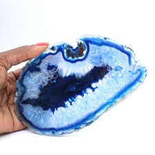 Tranche d’agate bleue fine