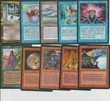 Lot x10 cartes ICE AGE Brainstorm, Incinerate...MTG US 1995 EX-NM
