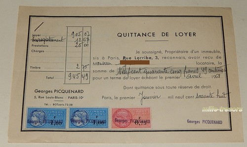 Quittance loyer 1er - quittance, de
