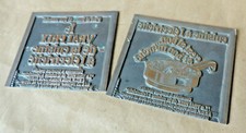 Rare Ancienne 2 Plaque D'impression Publicité Imprimerie gravure plomb  cuivre 