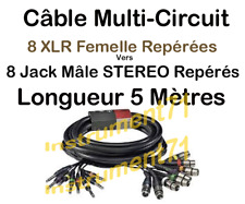 Multipaire Patch 8 Circuits 8 XLR Femelle vers 8 Jack 6.35 Mâle STEREO  5 Metres