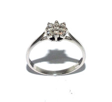 Femmes Élégant 9ct or Blanc Bague Parure Avec Un Groupe De Diamants, GB Taille N