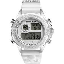 Montre Homme PHILIPP PLEIN THE G.O.A.T. PWFAA0121 Silicone Blanc Chrono Alarm