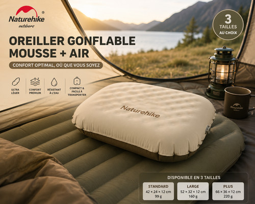 Oreiller gonflable naturehike - gonflable,