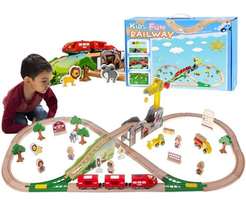 Piste trains bois set - trains, en