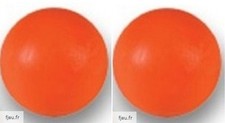 2 balles de baby foot dure plastique orange fluo homologuée baby-foot BONZINI