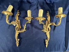 Paire d’Appliques bronze LouisXV Lucien Gau Paris vintage
