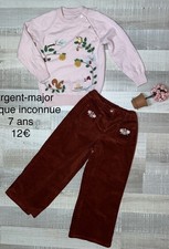 Sergent Major 7 Ans Fille : Lot Pull Forêt + Pantalon Velours Hiver TBE
