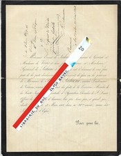 FAIRE PART DECES + Baron de SAHUNE + 1868 Paris
