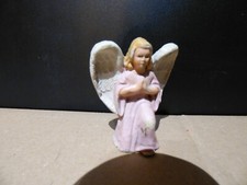 Ancien Santon DEVINEAU ange angelot rose a genoux deco creche de Noel
