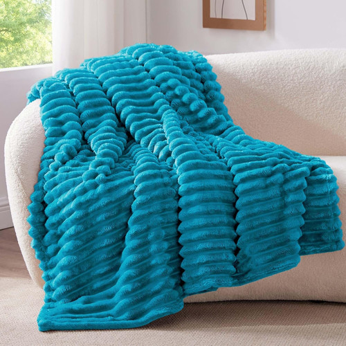 Plaid polaire bleu canard - polaire,