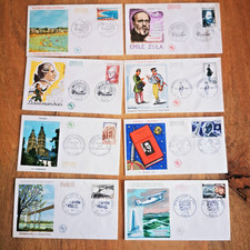 ⭐ FRANCE FDC Lot 8 Enveloppes SOIE Année 1967 1er Jour - Timbre Poste ⭐