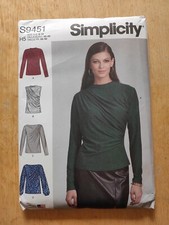 Patron de couture Simplicity 9451 neuf Pattern Top Pull Femme 34 a 42