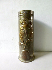 douille en cuivre, guerre 14-18, artisanat de tranchée, travail de poilu, rose