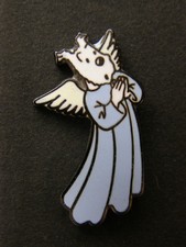 pin's MILOU ange , signé