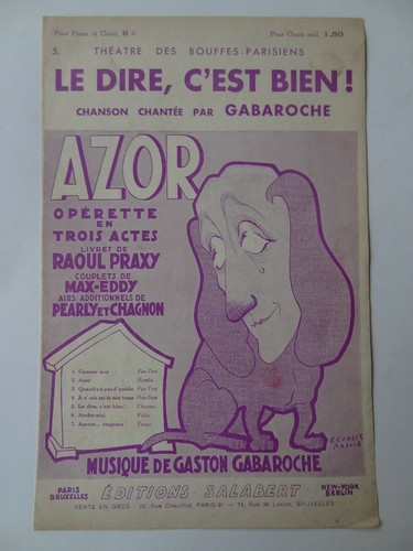 Partition opérette azor - partition,