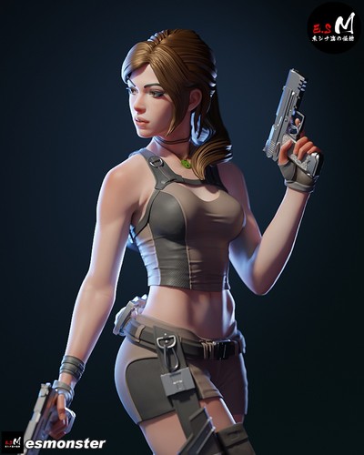 Lara croft printed kit - croft, 3d