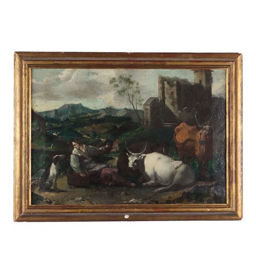Tableau ancien paysage nord - du,