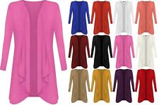 Femmes Ourlet Mouchoir Jersey Grande Taille Long Manche Chute Cardigan Ouvert