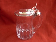 CHRISTOFLE,RARE FRENCH CUT GLASS MUG WITH SILVERPLATED MOUNT,HALLMARKED..