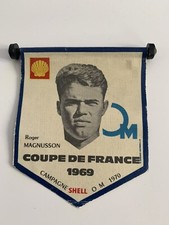 OM Olympique de Marseille rare fanion Shell Roger Magnusson coupe de France 1969