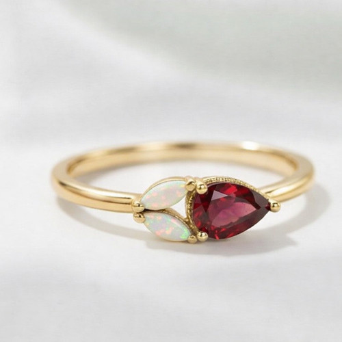 Bague fiançailles grenat - bague,
