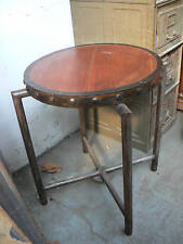 ancien gueridon table industriel fer acajou metier