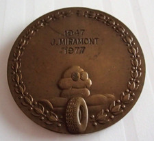 MEDAILLE BIBENDUM MICHELIN 1977 personnalisée, bronze 40 gr