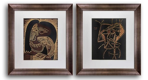 2pc set pablo picasso - picasso, linocuts