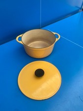 COUSANCES Le Creuset Cocotte en Fonte Ronde Vintage Jaune ø 20 CM