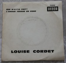 French 45t / SP Juke Box Louise Cordet : Que m'a-t-il fait +1 VG+/EX