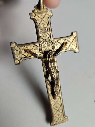 Croix christ bronze dore - christ,