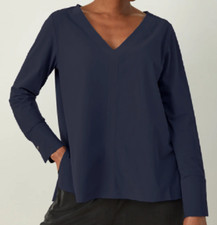ADAY - BLOUSE MANCHES LONGUES SOMETHING TAILORED BLEU NAVY XS = 34 - NEUF