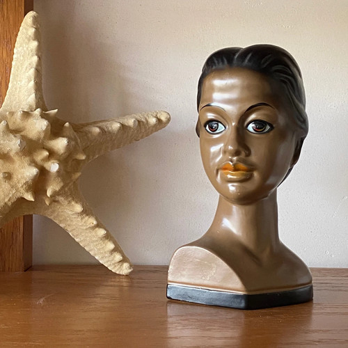Ancienne statuette tête - tête, de