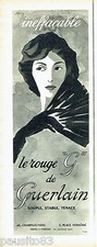 PUBLICITE ADVERTISING 016  1957  GUERLAIN   rouge à lèvres ligne G par Darcy